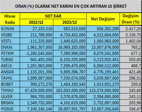 Borsa İstanbul'un net karını en çok artıran şirketleri 5