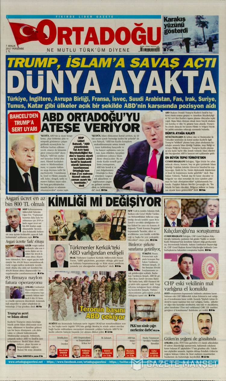 Günün Ulusal Gazete Manşetleri - 07 12 2017 12