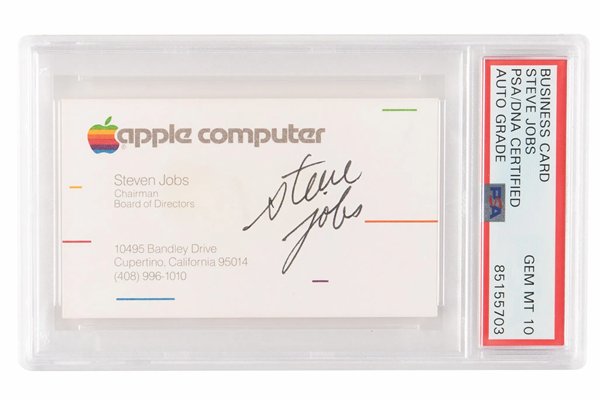 Apple'ın patronu Jobs'un imzaladığı kartvizite rekor fiyat!