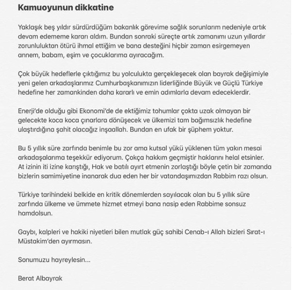 Hazine ve Maliye Bakanı Berat Albayrak istifa etti 3 inst-001.jpg