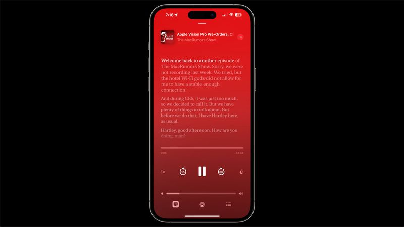 iOS 17.4 geliyor: Apple iPhone'larda çok büyük değişim olacak 6 podcast-app-transcript.jpg